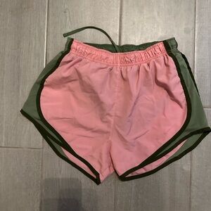 Nike Pink and Green Women's Athletic Shorts